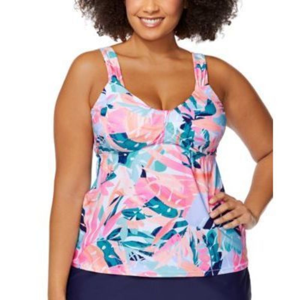 Raisins Curve Trendy Plus Size Miami Nights Rimini Tankini Top Women's Swimsuit